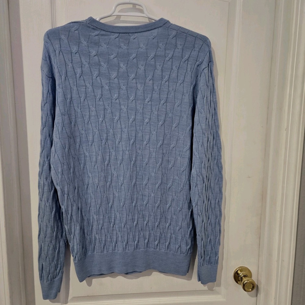 Daniel Cremieux Blue 100% Marino Wool Mens Sweater Large Classic Preppy Money - Picture 2 of 6